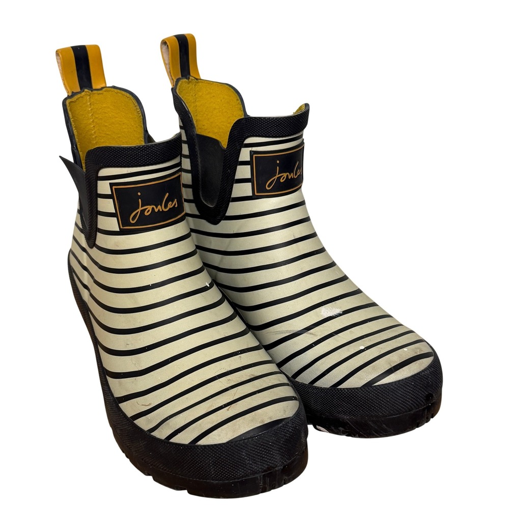 Joules‎ Wellibob Striped Short Rain Boots Women's 6 Waterproof